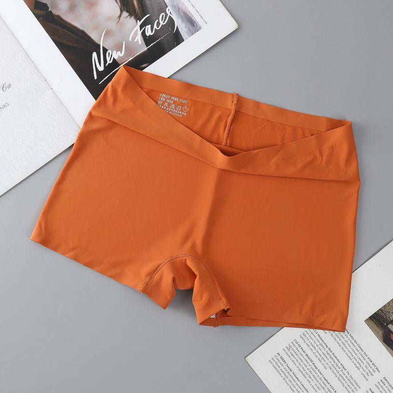 Damen Boxershorts Unterwäsche Nahtlose Höschen Einfarbige Boyshorts Mittlere Taille Höschen Unsichtbare Sicherheitshöschen Weibliche Unterhosen M(40-50KG) orange von Joom DACH