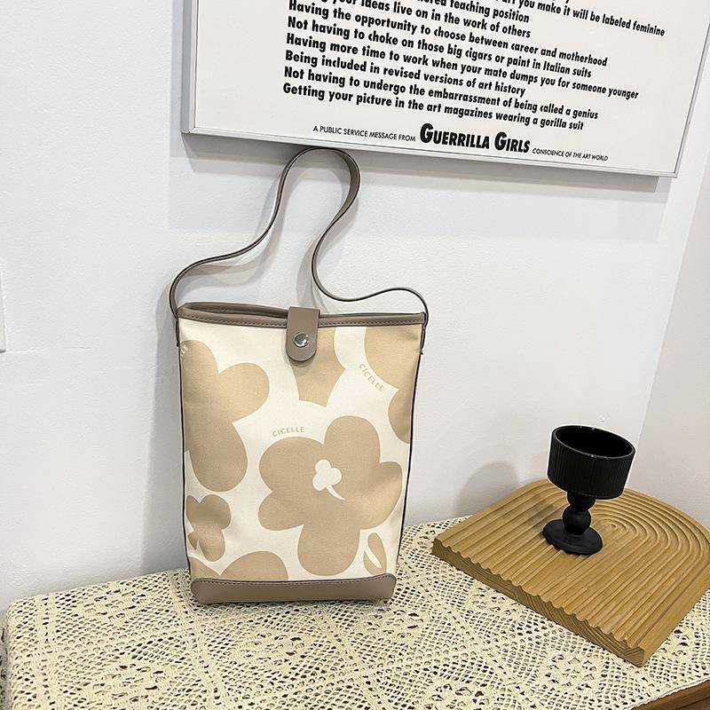 Damen Bucket Bag Bedruckt Lässige Niedliche Handtasche Tasche Modische Schultertasche one size fits all khaki von Joom DACH