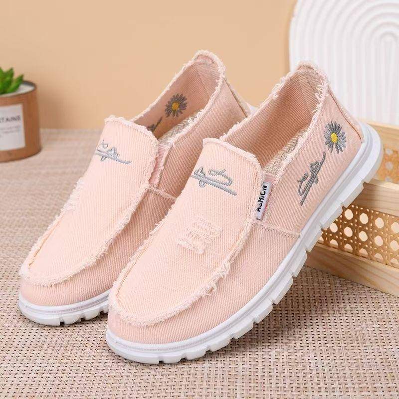 Damen Canvas Schuhe Lässige bestickte Stoffschuhe für Frauen 36 rosa von Joom DACH