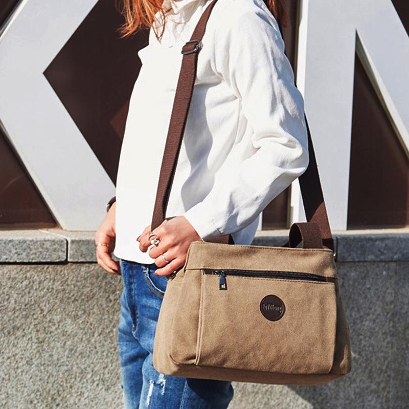 Damen-Canvas-Tasche, Handtaschen für Damen, Schultertasche, Messenger-Umhängetasche, große Kapazität, Arbeitstaschen 31*14*21cm khaki von Joom DACH