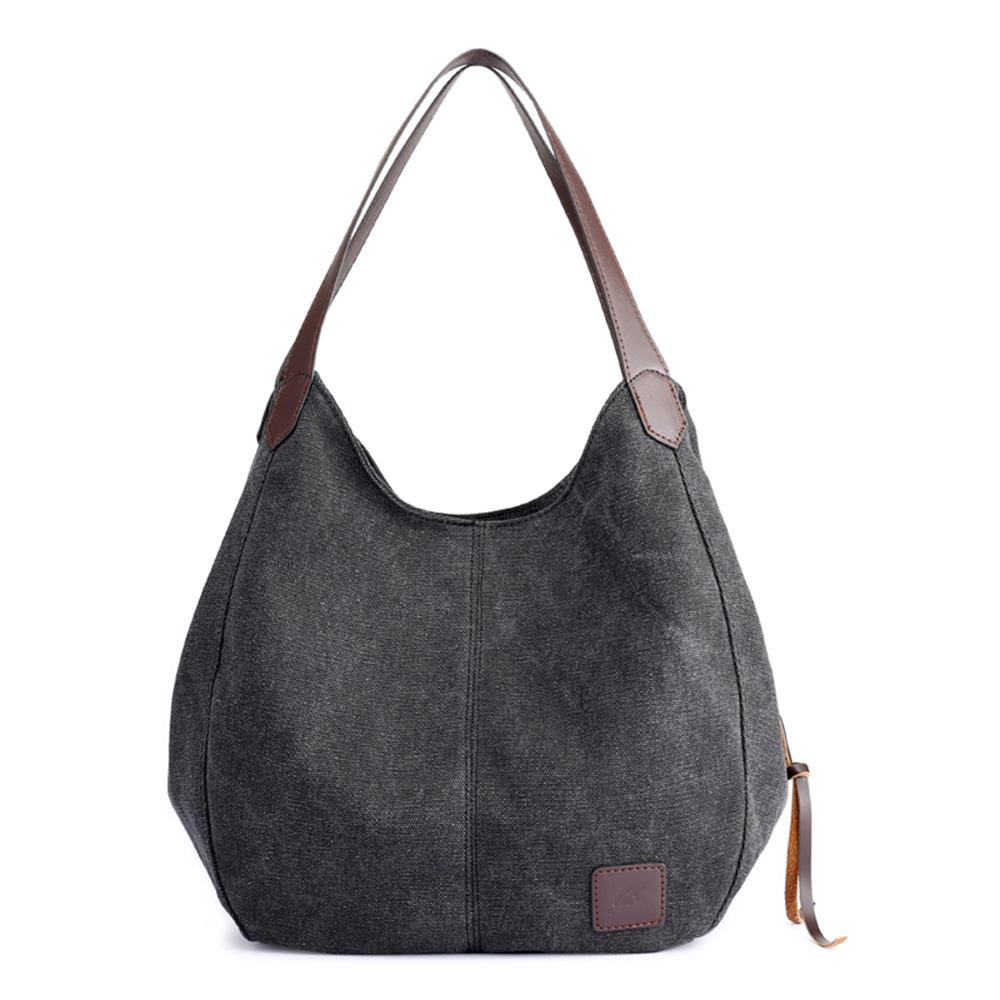 Damen Canvas Umhängetasche Handtasche mit mehreren Taschen Vintage Totes Hobo Bags schwarz Damen Canvas Umhängetasche Handtasche mit mehreren Taschen Vintage Totes Hobo Bags schwarz von Joom DACH