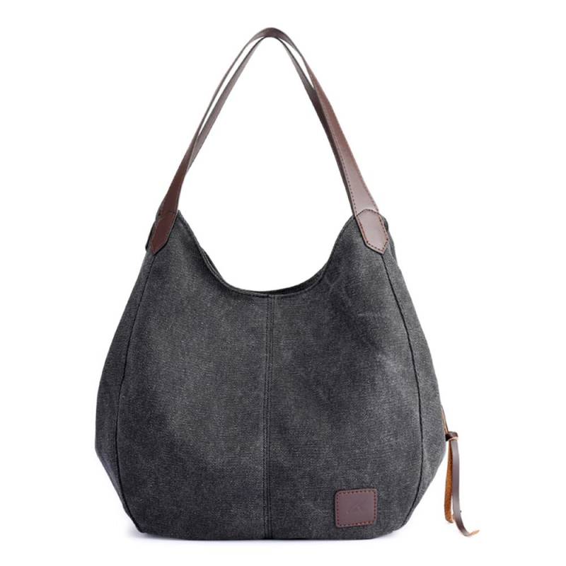Damen Canvas Umhängetasche Handtasche mit mehreren Taschen Vintage Totes Hobo Bags schwarz Damen Canvas Umhängetasche Handtasche mit mehreren Taschen Vintage Totes Hobo Bags schwarz von Joom DACH