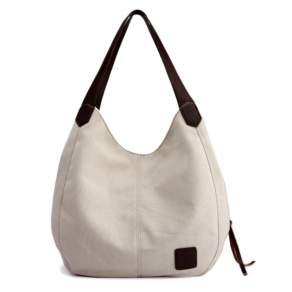 Damen Canvas Umhängetasche Handtasche mit mehreren Taschen Vintage Totes Hobo Bags beige Damen Canvas Umhängetasche Handtasche mit mehreren Taschen Vintage Totes Hobo Bags beige von Joom DACH