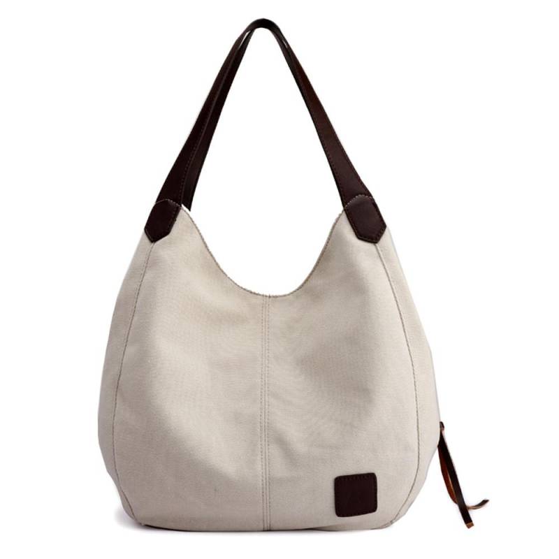 Damen Canvas Umhängetasche Handtasche mit mehreren Taschen Vintage Totes Hobo Bags beige Damen Canvas Umhängetasche Handtasche mit mehreren Taschen Vintage Totes Hobo Bags beige von Joom DACH