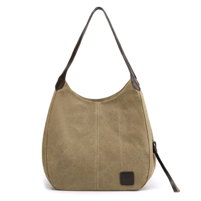 Damen Canvas Umhängetasche Handtasche mit mehreren Taschen Vintage Totes Hobo Bags khaki Damen Canvas Umhängetasche Handtasche mit mehreren Taschen Vintage Totes Hobo Bags khaki von Joom DACH