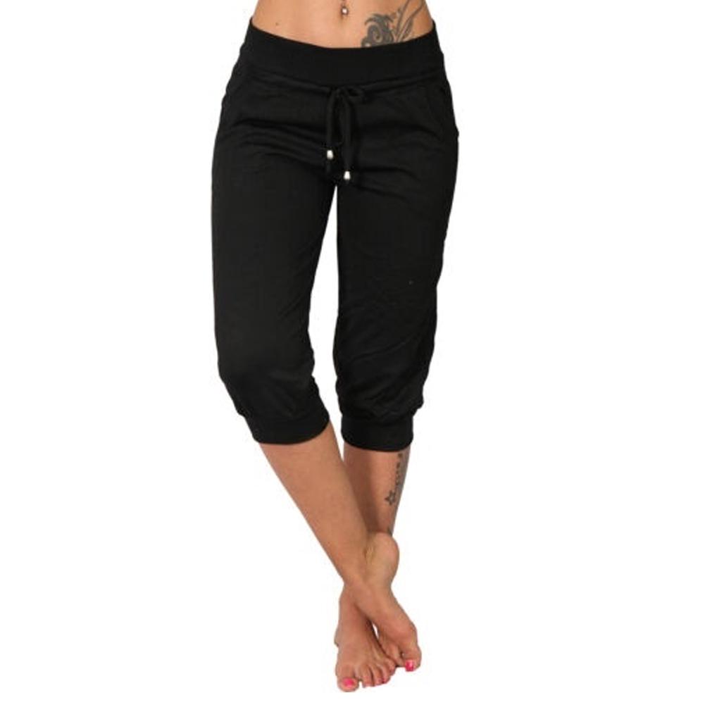 Damen Capri-Shorts mit Taschen, lässig, solide, sportlich, niedrige Hose 3XL schwarz Damen Capri-Shorts mit Taschen, lässig, solide, sportlich, niedrige Hose 3XL schwarz von Joom DACH