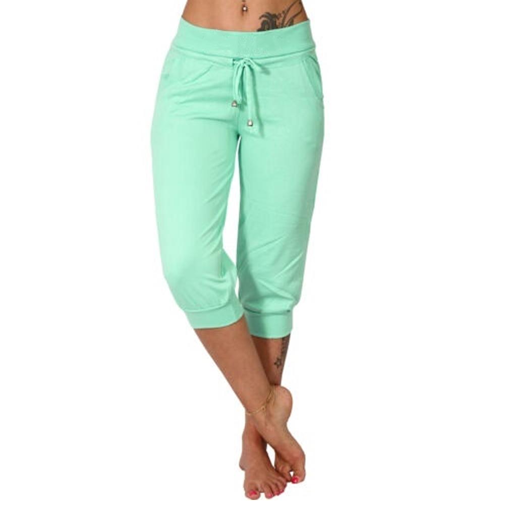 Damen Capri-Shorts mit Taschen, lässig, solide, sportlich, niedrige Hose XL hellgrüne Damen Capri-Shorts mit Taschen, lässig, solide, sportlich, niedrige Hose XL hellgrüne von Joom DACH