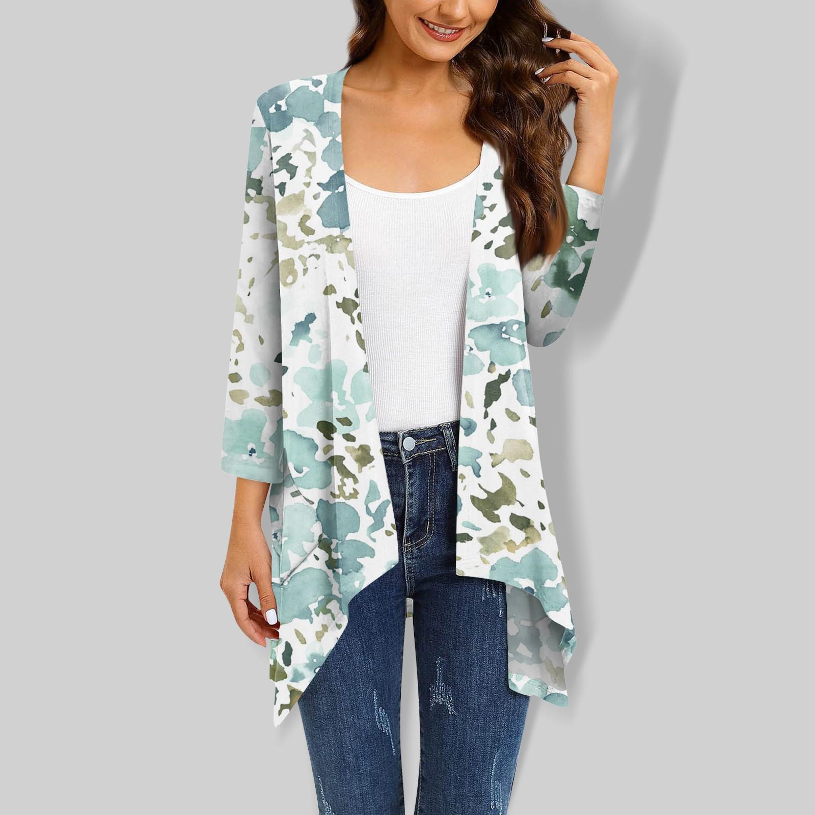 Damen-Cardigan mit unregelmäßigen Dreiviertelärmeln und Taschenjacke XXXXXL von Joom DACH