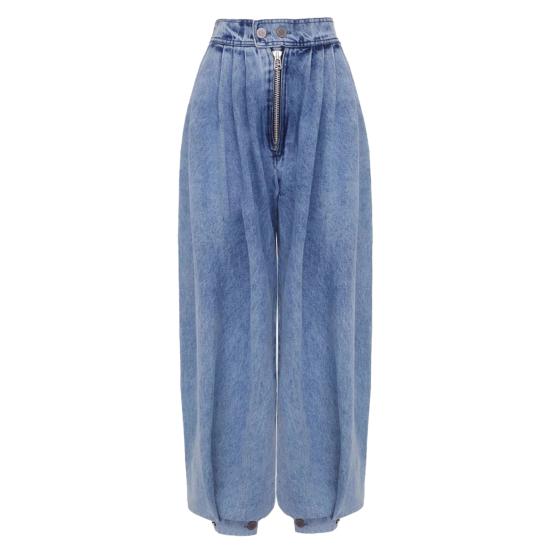 Damen Casual Cargo Jeans Stretch Baggy Cargo Jogger Jeans Hohe Taille Harem Weites Bein Denim Hose Locker Sweatpants mit Taschen M von Joom DACH