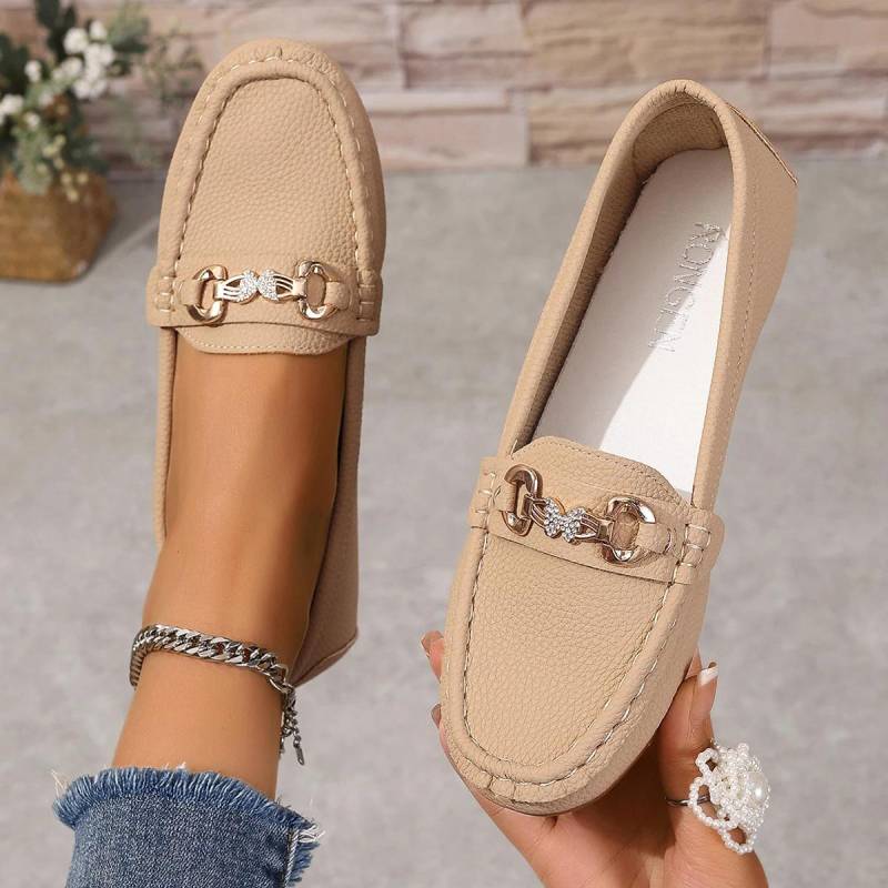 Damen Casual Slipper Mary Jane Schuhe Frühling Herbst Neue Mode Runde Zehe Einfarbig Weiche Sohle Flache Loafer Zapatos De Mujer 41 khaki von Joom DACH