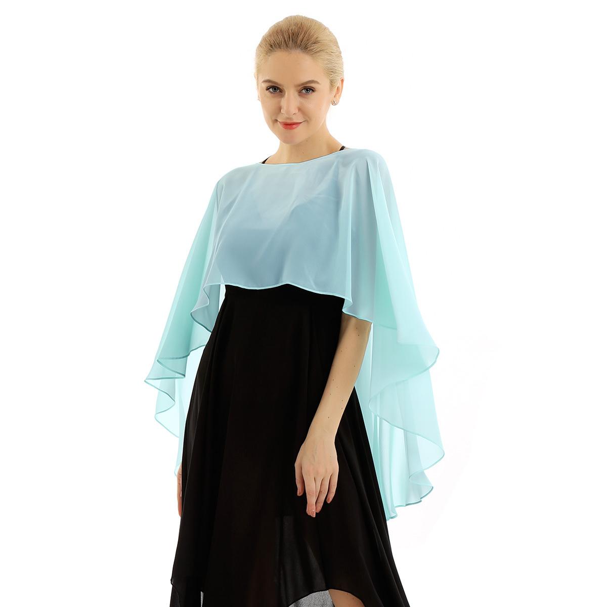 Damen-Chiffon-Bolero, elegant, weich, für Hochzeit, Brautumhang, Abschlussball, Party, Achselzucken, Abendkleider, Schal One Size minze, grüne Damen-Chiffon-Bolero, elegant, weich, für Hochzeit, Brautumhang, Abschlussball, Party, Achselzucken, Abendkleider, Schal One Size minze, grüne von Joom DACH