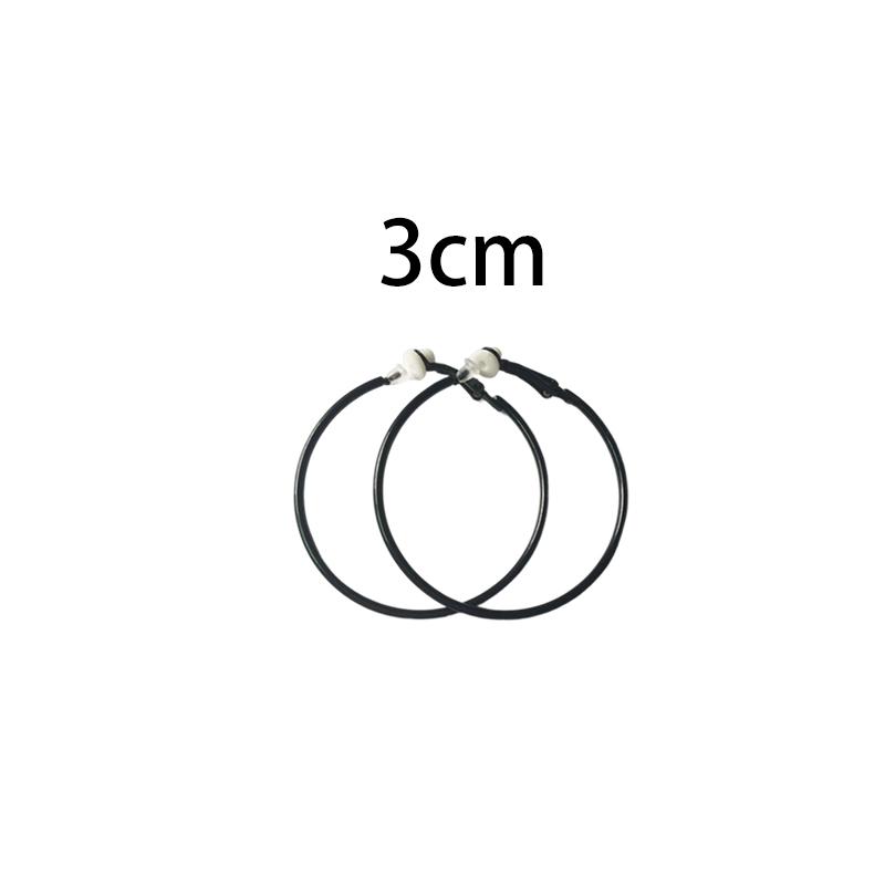 Damen-Clip-Ohrringe ohne Piercing, Creolen, kleiner großer Kreis, Ringe mit Gold- und Silberbeschichtung 3CM schwarz von Joom DACH