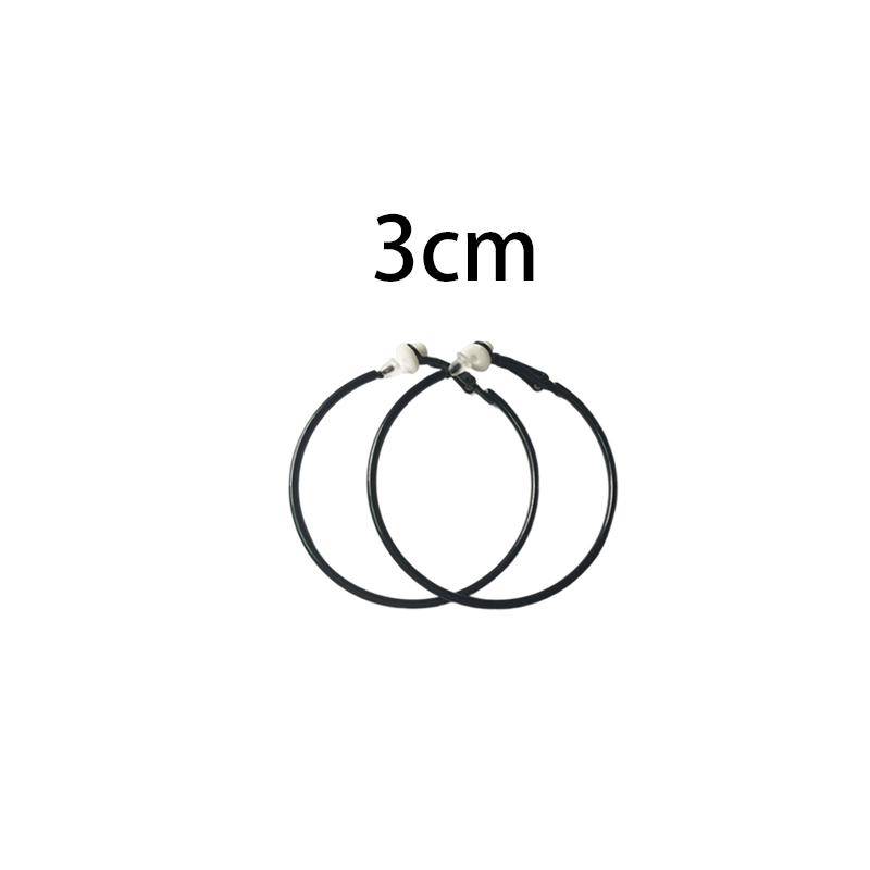 Damen-Clip-Ohrringe ohne Piercing, Creolen, kleiner großer Kreis, Ringe mit Gold- und Silberbeschichtung 3CM schwarz von Joom DACH