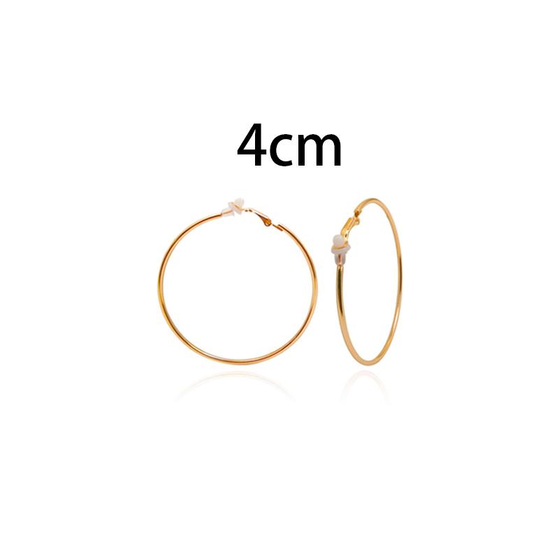 Damen-Clip-Ohrringe ohne Piercing, Creolen, kleiner großer Kreis, Ringe mit Gold- und Silberbeschichtung 4CM von Joom DACH