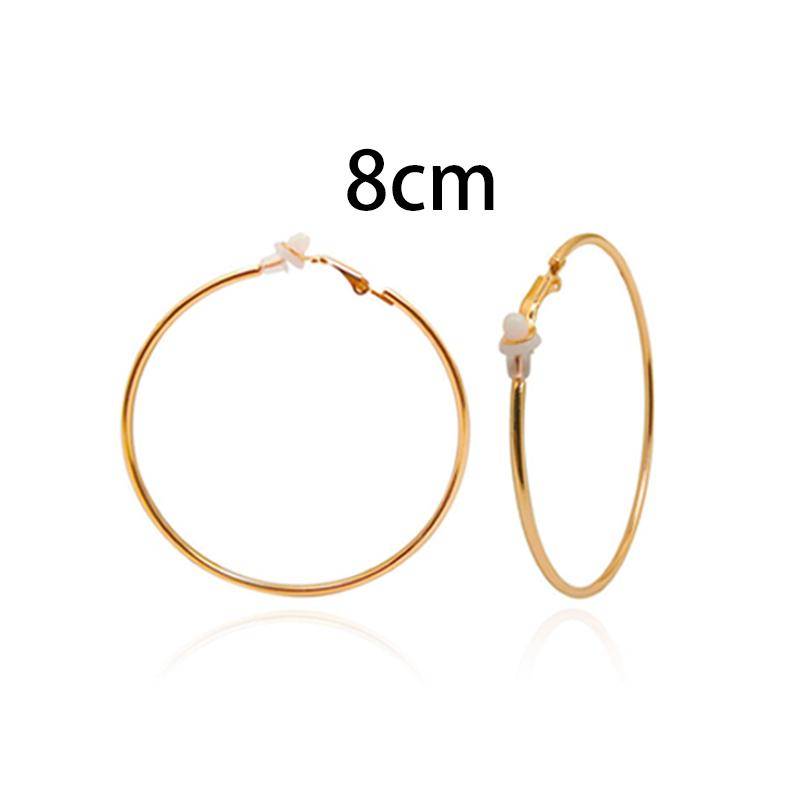 Damen-Clip-Ohrringe ohne Piercing, Creolen, kleiner großer Kreis, Ringe mit Gold- und Silberbeschichtung 8CM gold von Joom DACH