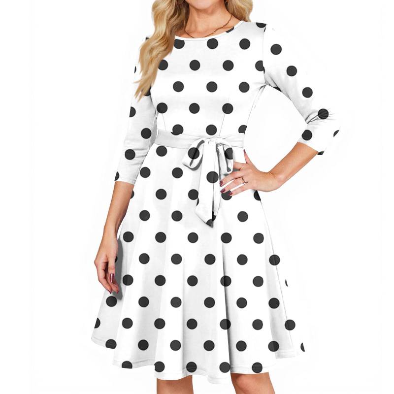 Damen Cocktailkleider 3/4 Ärmel Vintage Hochzeitsgastkleid M weiß von Joom DACH