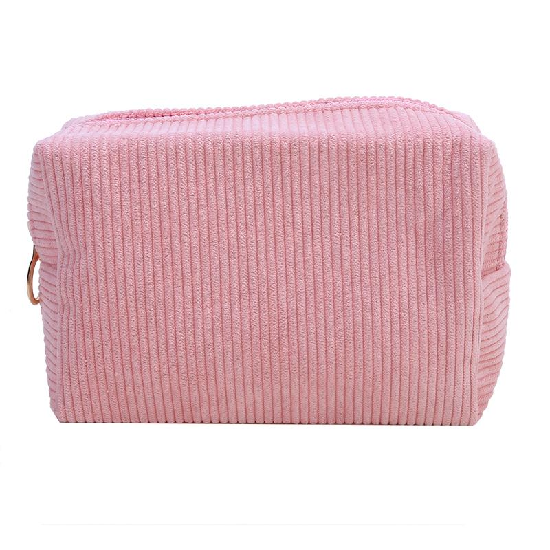 Damen Cord Kosmetiktasche Tragbare Maleup Handtaschen Reise Kulturbeutel Aufbewahrungstasche One Size rosa von Joom DACH