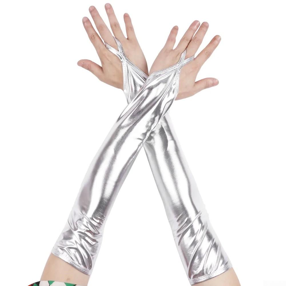 Damen Cosplay Damen Handschuhe Hot Girl Mikroelastizität Free silber von Joom DACH