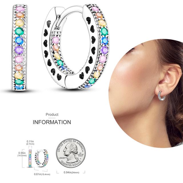 Damen-Creolen aus 925er-Silber, funkelnder Pavé-Cz, luxuriöser edler Schmuck, Geschenk für Hochzeit, Verlobung, Party, schlichter Ohrring von Joom DACH