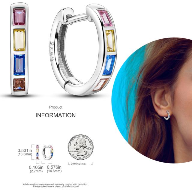 Damen-Creolen aus 925er-Silber, funkelnder Pavé-Cz, luxuriöser edler Schmuck, Geschenk für Hochzeit, Verlobung, Party, schlichter Ohrring von Joom DACH