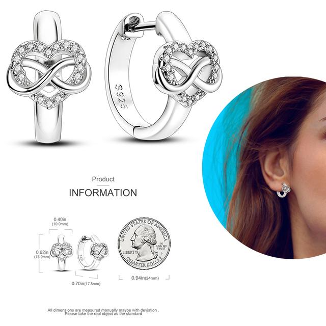 Damen-Creolen aus 925er-Silber, funkelnder Pavé-Cz, luxuriöser edler Schmuck, Geschenk für Hochzeit, Verlobung, Party, schlichter Ohrring von Joom DACH