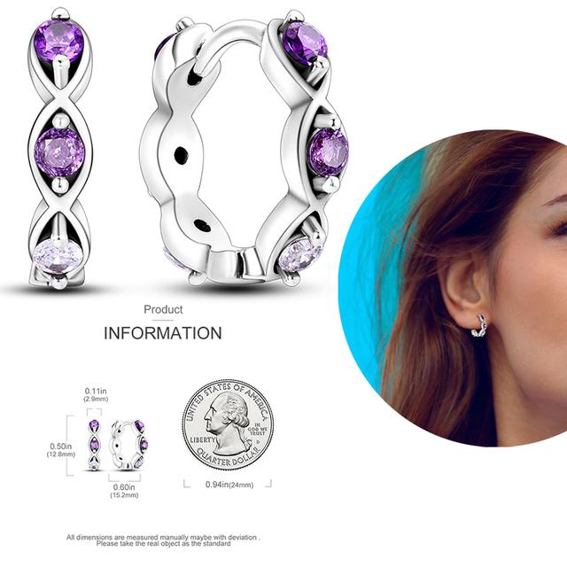 Damen-Creolen aus 925er-Silber, funkelnder Pavé-Cz, luxuriöser edler Schmuck, Geschenk für Hochzeit, Verlobung, Party, schlichter Ohrring von Joom DACH