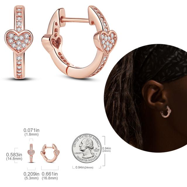 Damen-Creolen aus 925er-Silber, funkelnder Pavé-Cz, luxuriöser edler Schmuck, Geschenk für Hochzeit, Verlobung, Party, schlichter Ohrring von Joom DACH