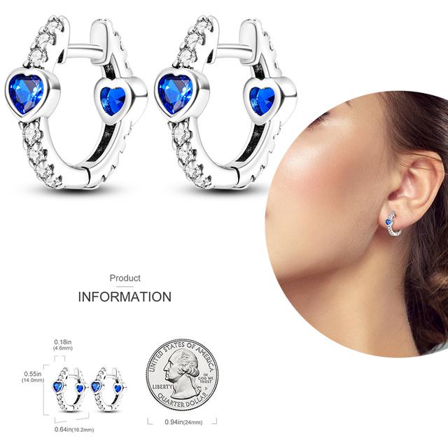 Damen-Creolen aus 925er-Silber, funkelnder Pavé-Cz, luxuriöser edler Schmuck, Geschenk für Hochzeit, Verlobung, Party, schlichter Ohrring von Joom DACH