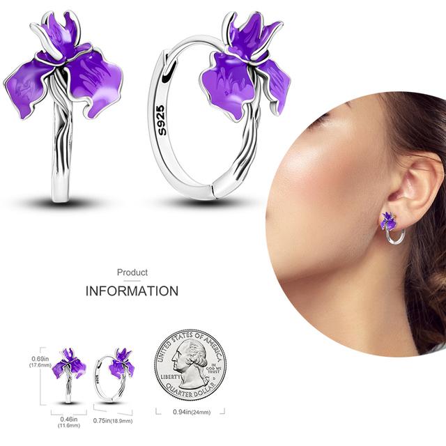 Damen-Creolen aus 925er-Silber, funkelnder Pavé-Cz, luxuriöser edler Schmuck, Geschenk für Hochzeit, Verlobung, Party, schlichter Ohrring von Joom DACH