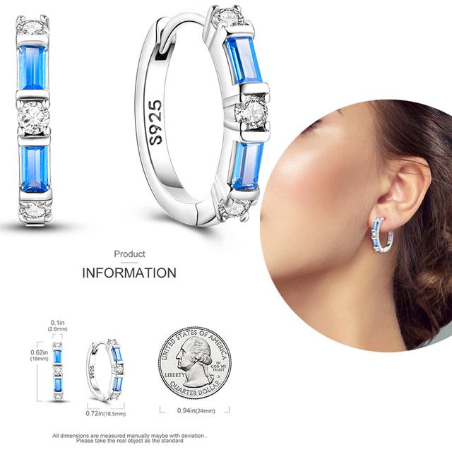 Damen-Creolen aus 925er-Silber, funkelnder Pavé-Cz, luxuriöser edler Schmuck, Geschenk für Hochzeit, Verlobung, Party, schlichter Ohrring von Joom DACH