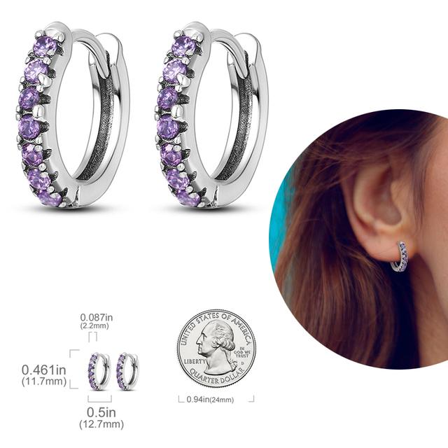 Damen-Creolen aus 925er-Silber, funkelnder Pavé-Cz, luxuriöser edler Schmuck, Geschenk für Hochzeit, Verlobung, Party, schlichter Ohrring von Joom DACH