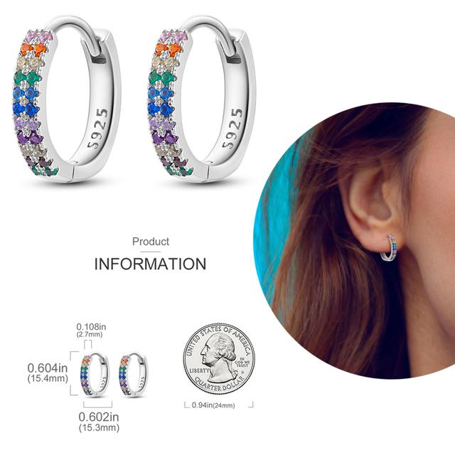 Damen-Creolen aus 925er-Silber, funkelnder Pavé-Cz, luxuriöser edler Schmuck, Geschenk für Hochzeit, Verlobung, Party, schlichter Ohrring von Joom DACH