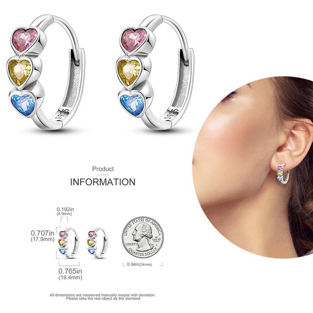 Damen-Creolen aus 925er-Silber, funkelnder Pavé-Cz, luxuriöser edler Schmuck, Geschenk für Hochzeit, Verlobung, Party, schlichter Ohrring von Joom DACH