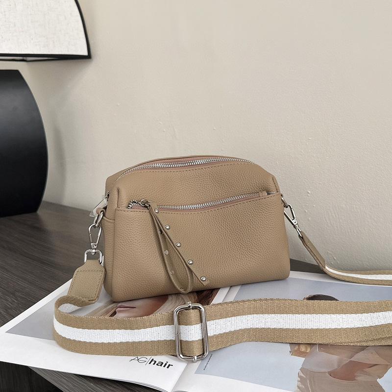 Damen Crossbody Bag Kleine Tasche Weiches Leder One-Shoulder Kleine Umhängetasche Modische Lederhandtasche Damentasche Clutch von Joom DACH