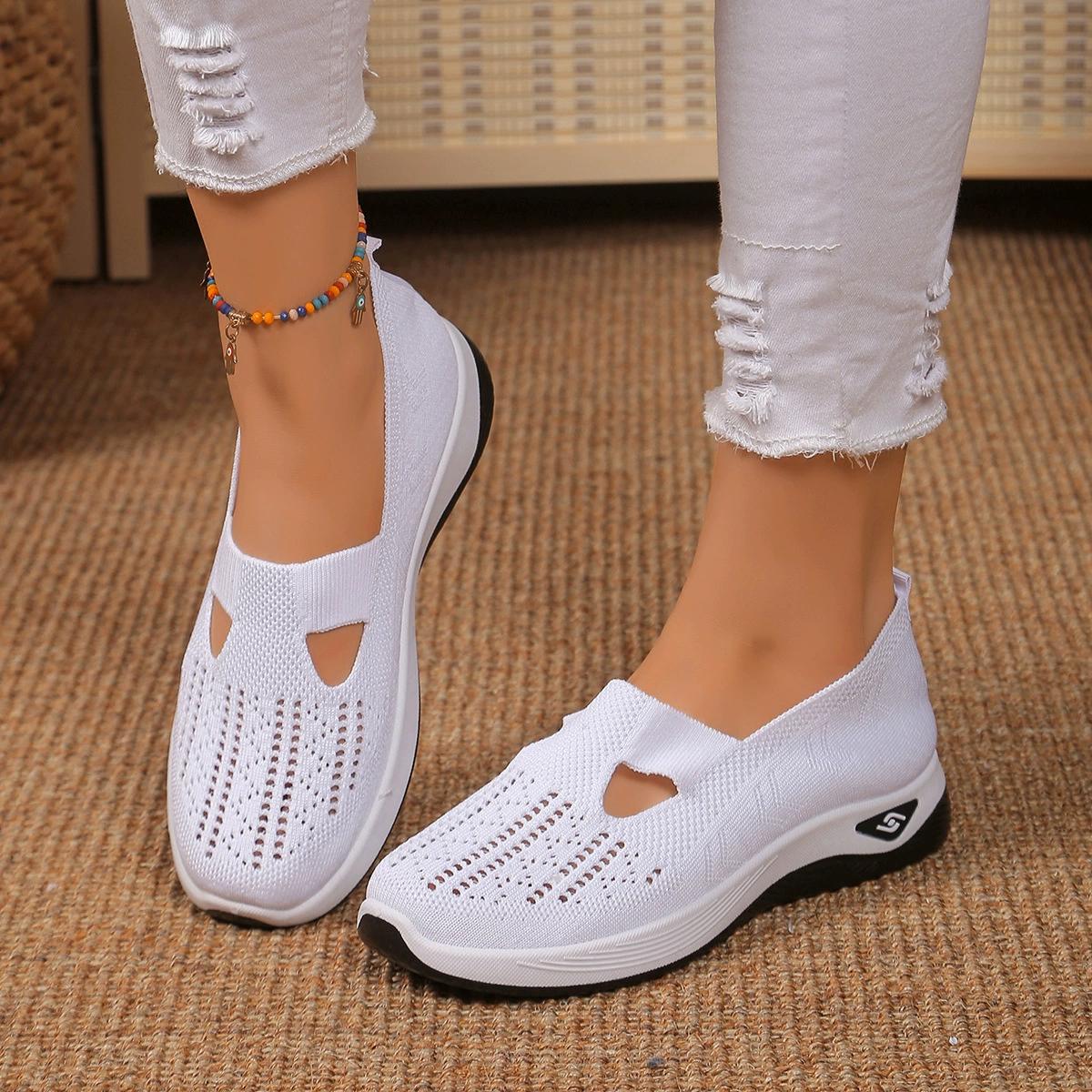 Damen Cut-out Sneakers Lässige atmungsaktive Slip-On-Wanderschuhe Leichte flache Outdoor-Schuhe 37 weiß Damen Cut-out Sneakers Lässige atmungsaktive Slip-On-Wanderschuhe Leichte flache Outdoor-Schuhe 37 weiß von Joom DACH