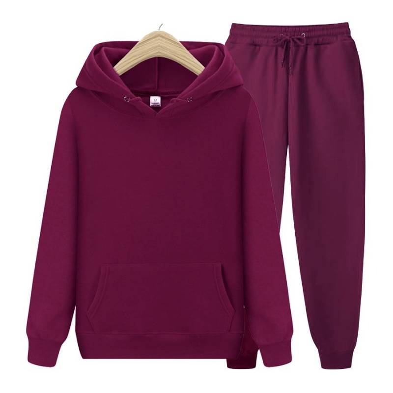 Damen-Damen-Freizeitkleidung, Anzug, Kapuzenpullover, einfarbig, Pullover + Hosenanzug, Herbst- und Wintermode-Anzug 3XL von Joom DACH