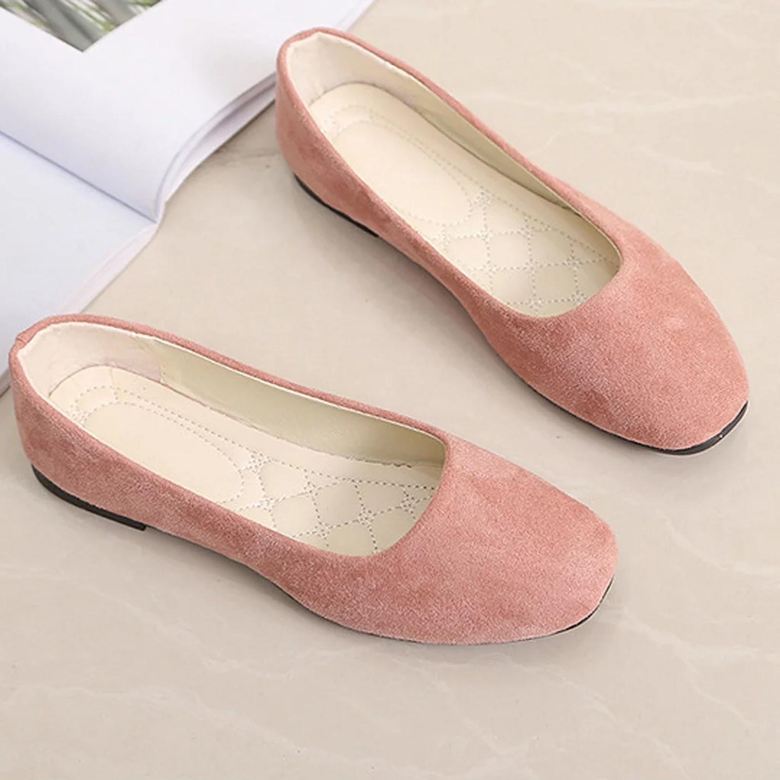 Damen Damen Slip On Flache Schuhe Sandalen Lässige Ballerina Schuhe Größe 40 rosa von Joom DACH
