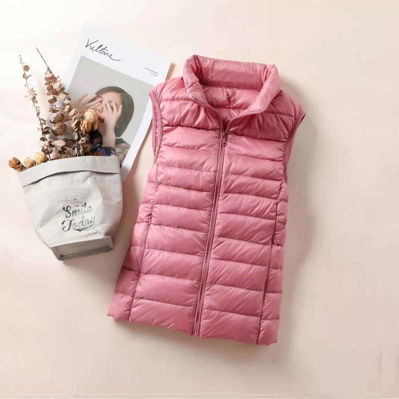 Damen Daunenjacke Weste Winter Ärmellose Weste Warm Leichte Jacke Weibliche Oberteile Oberbekleidung 7XL rosa von Joom DACH