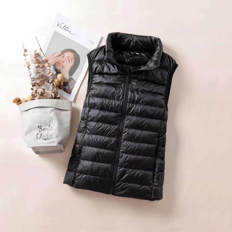 Damen Daunenjacke Weste Winter Ärmellose Weste Warm Leichte Jacke Weibliche Oberteile Oberbekleidung XXL schwarz von Joom DACH