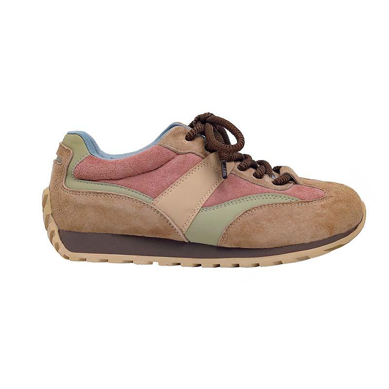 Damen Dicksohlige Deutsche Trainingsschuhe Frühling Neue Modische Kontrastfarbe Schnürschuhe Allround-Freizeitschuhe Rutschfest Colorblock Board Schuhe Damen 40 rosa von Joom DACH