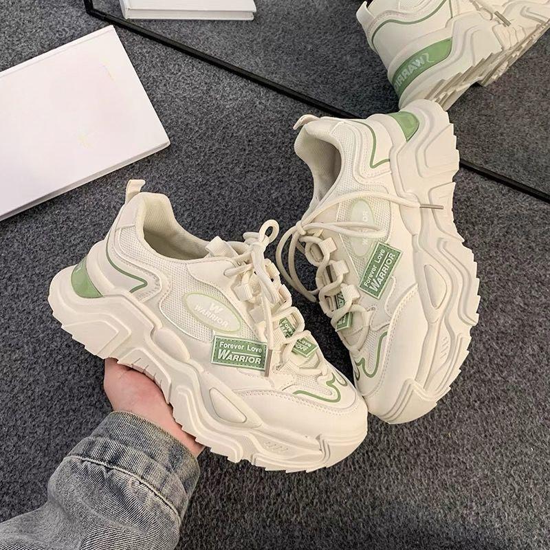 Damen Dicksohlige Erhöhte Daddy Schuhe Ins Herbst Neu All-Matching Sneaker Weiße Schuhe Lässig 40 grün von Joom DACH