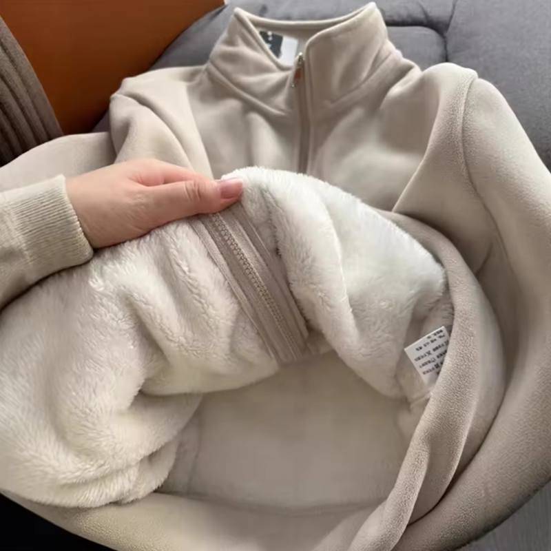 Damen Doppelseitige Fleecegefütterte Jacke Polarfleece Pullover Hoodie Winter Warm Oberbekleidung Weich Gemütlich Lässig Streetwear S beige Damen Doppelseitige Fleecegefütterte Jacke Polarfleece Pullover Hoodie Winter Warm Oberbekleidung Weich Gemütlich Lässig Streetwear S beige von Joom DACH