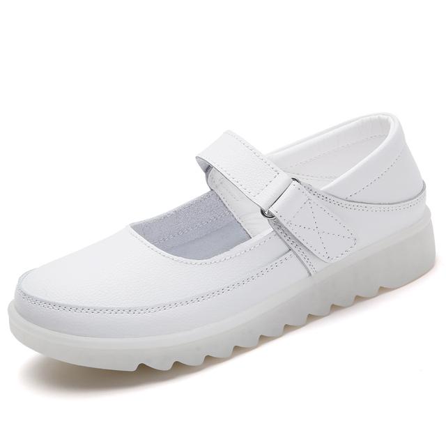 Damen Echtleder Ballerinas Weiß Slipper Designer Frau Damen Freizeitschuhe Damen Slip-On Boot Laufschuhe Mokassins 34 weiß von Joom DACH