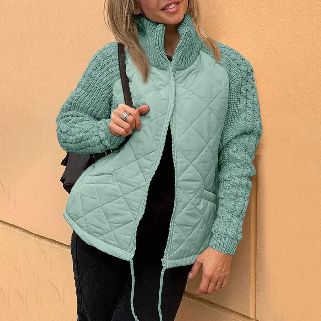 Damen Einfarbig Gestrickt Patchwork Gesteppte Jacke Lässig Leicht Stehkragen Langarm Reißverschlussjacken Gepolsterte Oberbekleidung Mäntel 3XL see-blaue Damen Einfarbig Gestrickt Patchwork Gesteppte Jacke Lässig Leicht Stehkragen Langarm Reißverschlussjacken Gepolsterte Oberbekleidung Mäntel 3XL see-blaue von Joom DACH