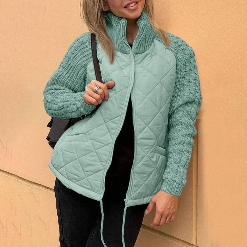 Damen Einfarbig Gestrickt Patchwork Gesteppte Jacke Lässig Leicht Stehkragen Langarm Reißverschlussjacken Gepolsterte Oberbekleidung Mäntel 3XL see-blaue Damen Einfarbig Gestrickt Patchwork Gesteppte Jacke Lässig Leicht Stehkragen Langarm Reißverschlussjacken Gepolsterte Oberbekleidung Mäntel 3XL see-blaue von Joom DACH