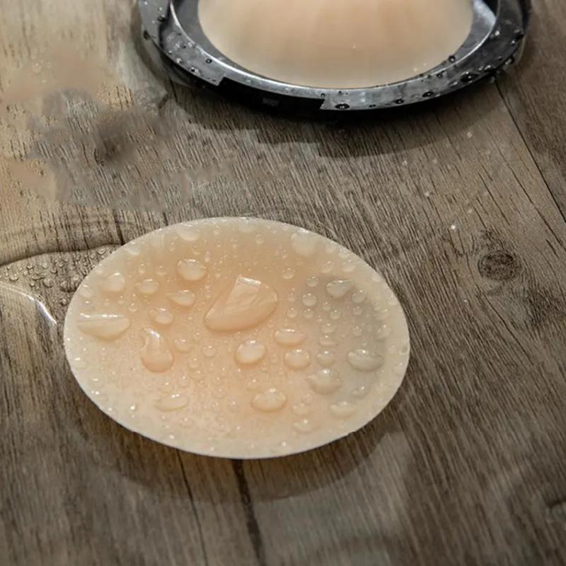 Damen Einfarbig Silikon Brustwarzenpflaster Atmungsaktives Areola-Pflaster Unsichtbares Brustpflaster Wasserdicht Schweißfest Einlage Brustpolster Push-Up BH-Polster Unterwäsche 8CM von Joom DACH