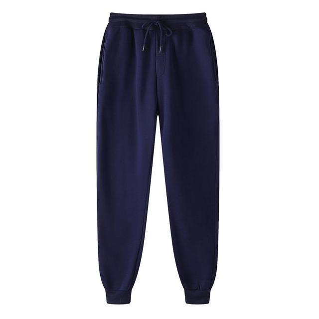 Damen Einfarbige Damenhose Tasche Lange Jogginghose Fleece Jogginghose Sporthose Lässige Mode Lose Schwarz Rot L navy blau von Joom DACH