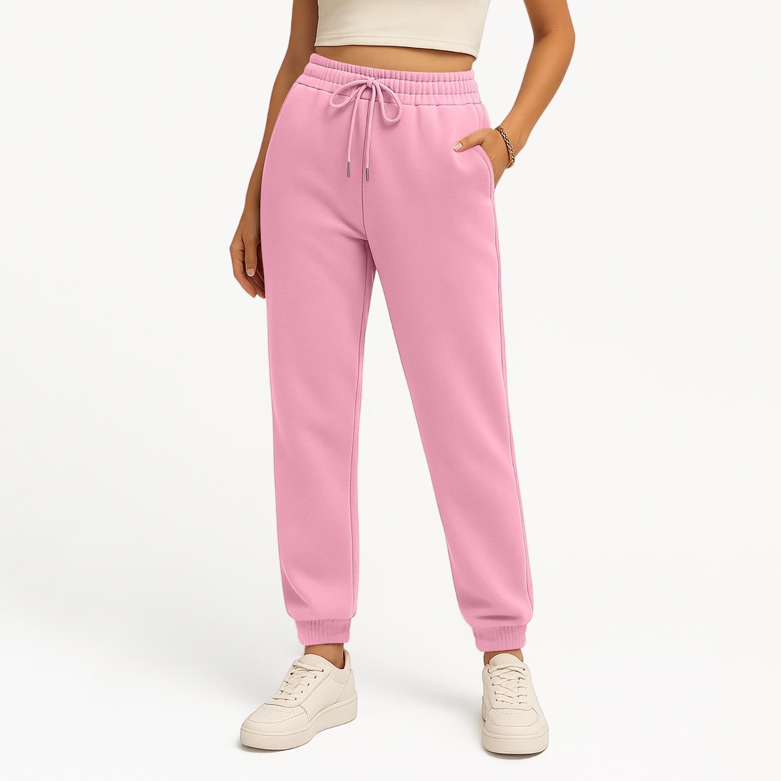 Damen Elastischer Bund Manschetten Hose Hose Sommer Locker Geschnitten Wander Jogginghose Mit Tasche XXL von Joom DACH