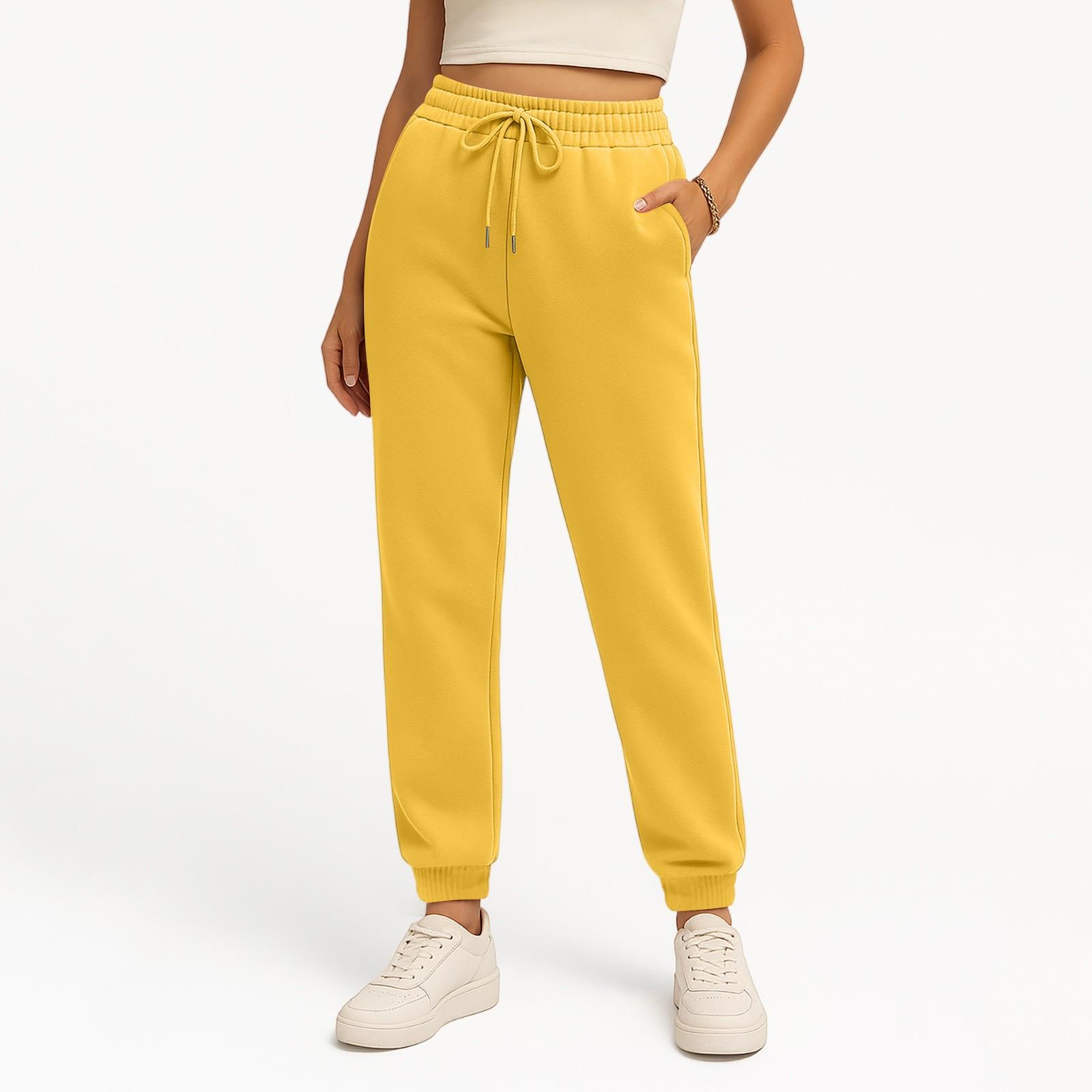 Damen Elastischer Bund Manschetten Hose Hose Sommer Locker Geschnitten Wander Jogginghose Mit Tasche XXL von Joom DACH