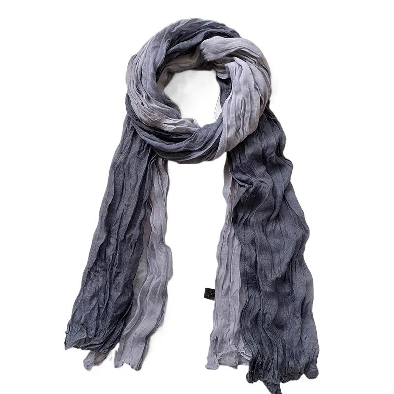 Damen Farbverlauf Knitter Schal - Leichter, Weicher, Atmungsaktiver Schal - Lange Stola, Retro Ethno Stil Schal, Böhmischer Strandresort Stola Schal von Joom DACH